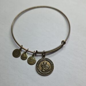Alex and Ani Brass Saint Anthony Charm Bangle Bracelet